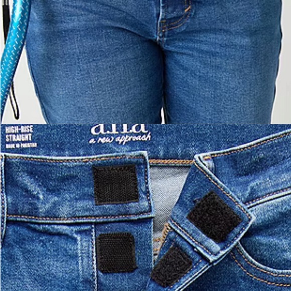 COPY - N/WT ana woman High Rise Straight leg raw hem jeans-self fasten- no zip - Picture 16 of 16